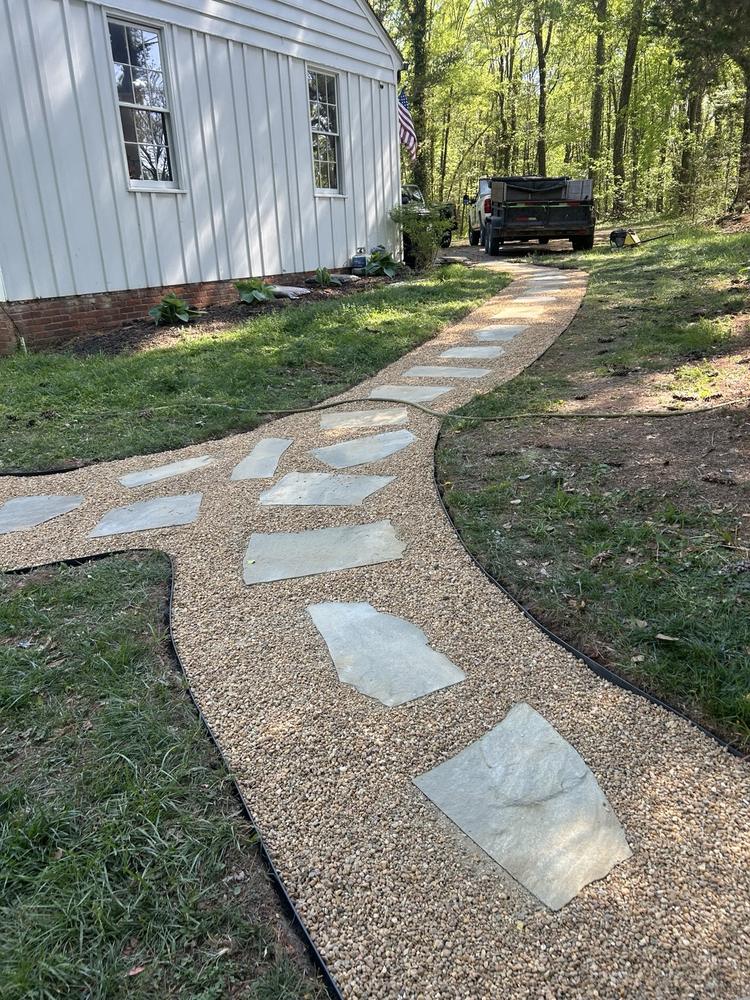 Gravel and stone path