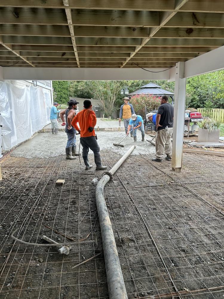 Concrete pour in progress