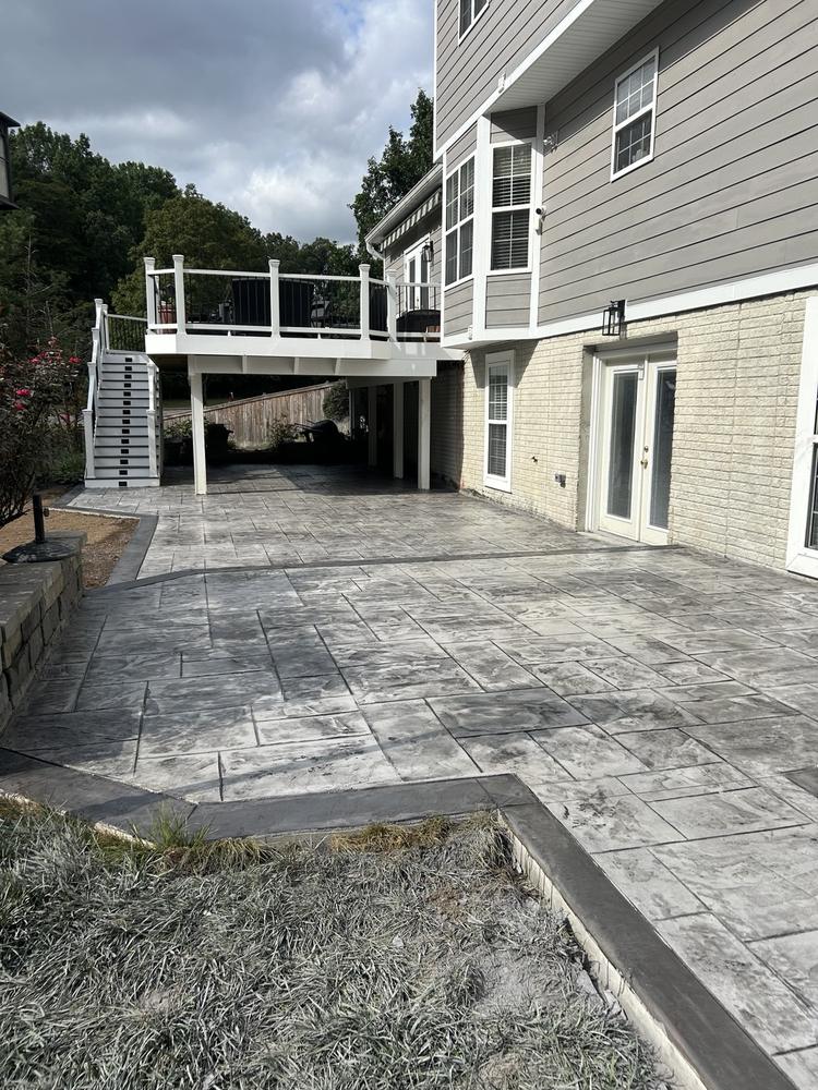 Stamped concrete patio