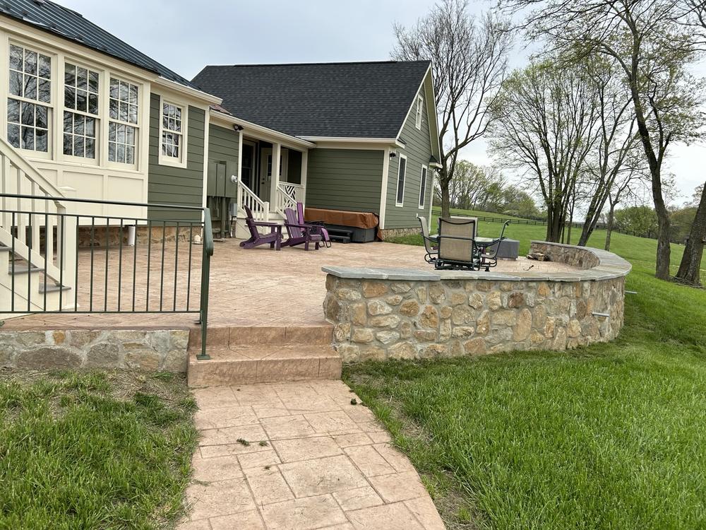Stamped patio and wall