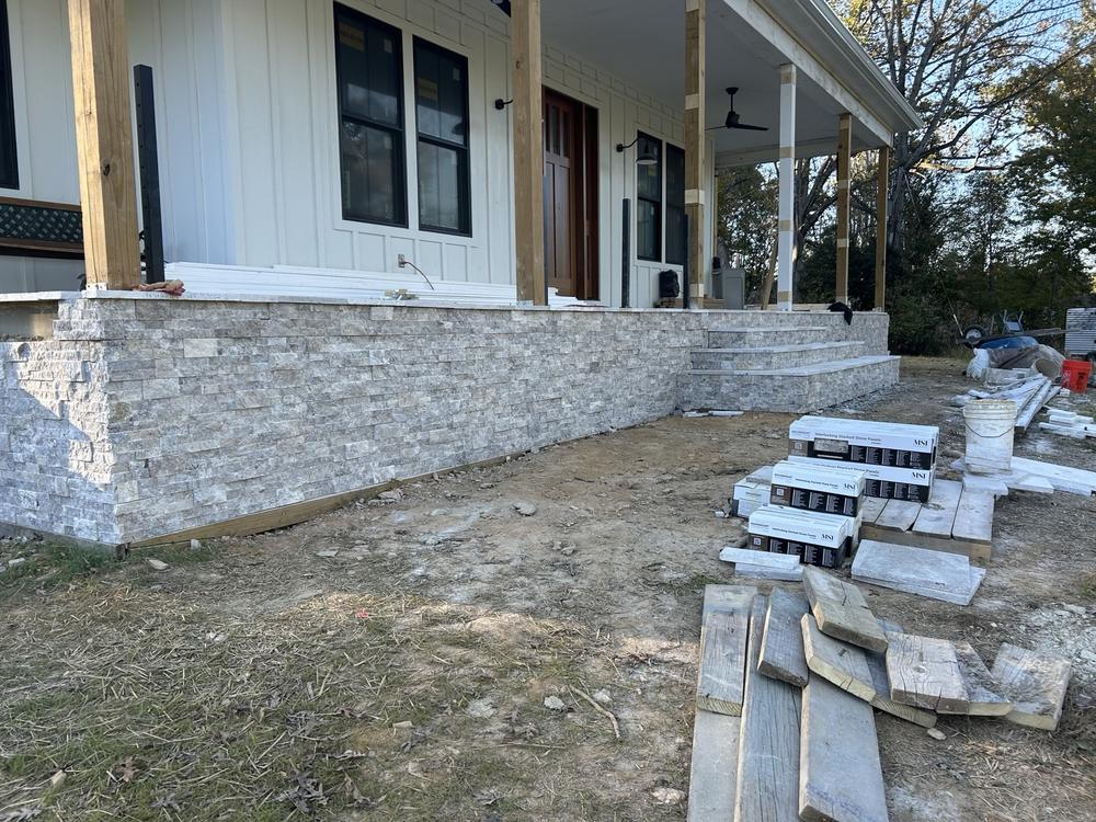Porch stone veneer